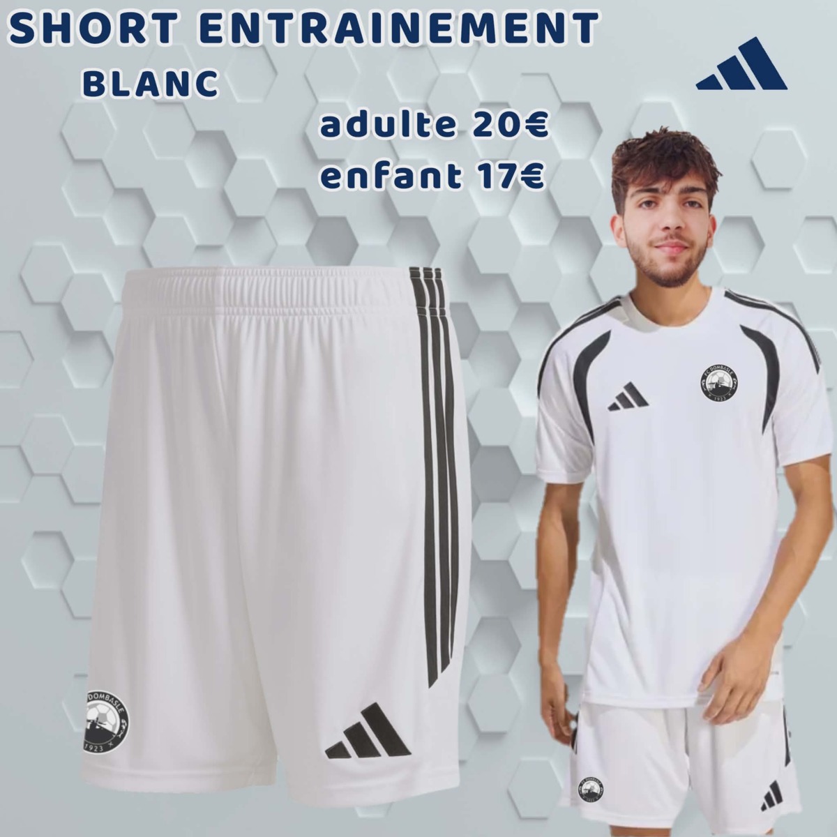 Short Enfant Tiro 26 blanc