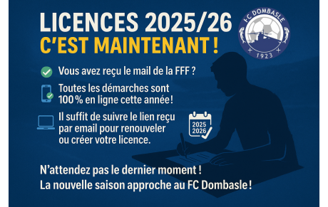 Faites les démarches pour votre licence